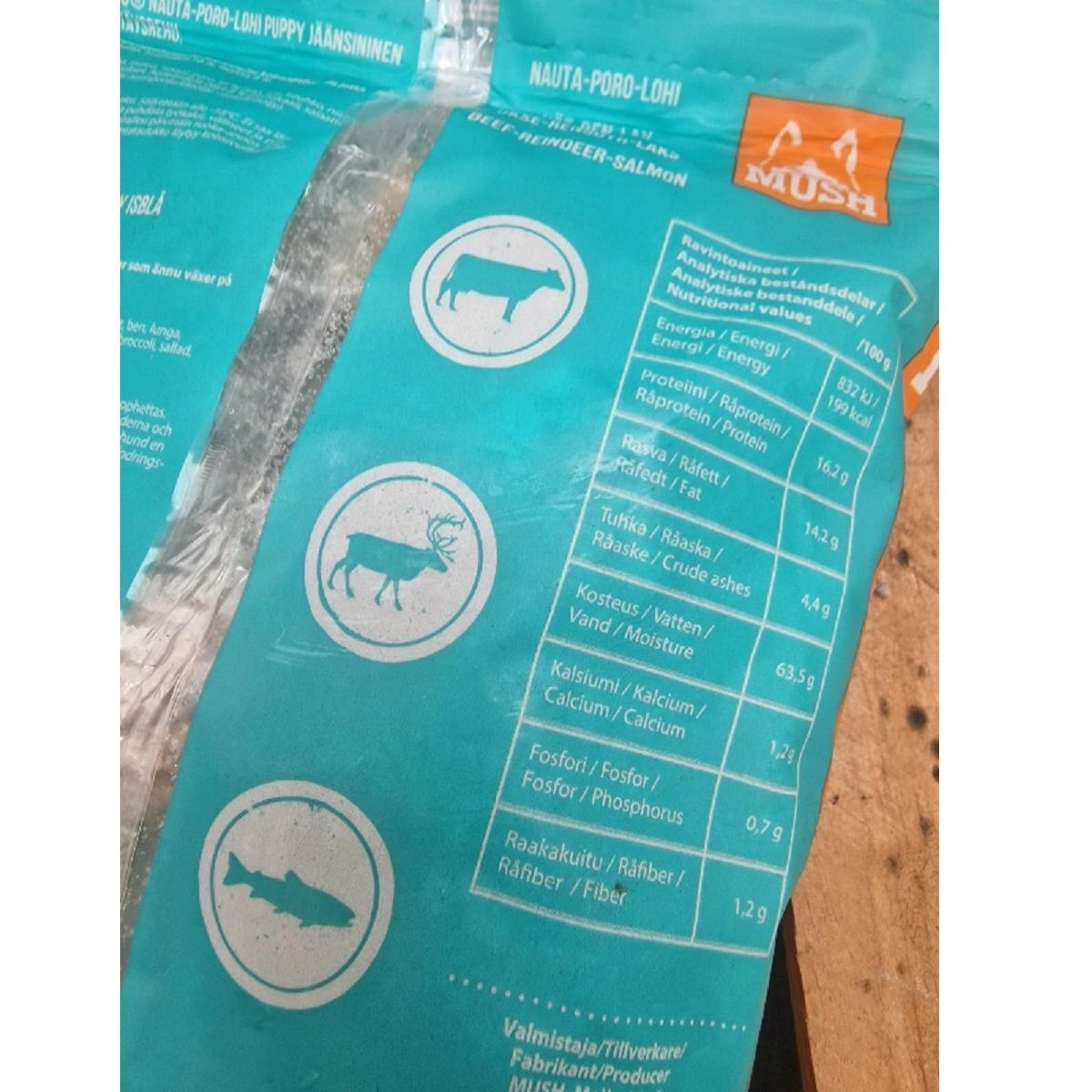 MUSH Vaisto Puppy isblå okse rensdyr laks 800 g til hvalpe